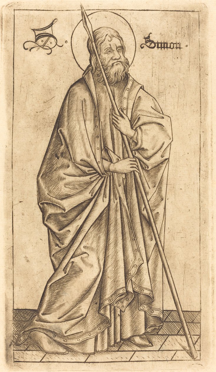 Saint Thomas or Saint Simon by Israhel van Meckenem