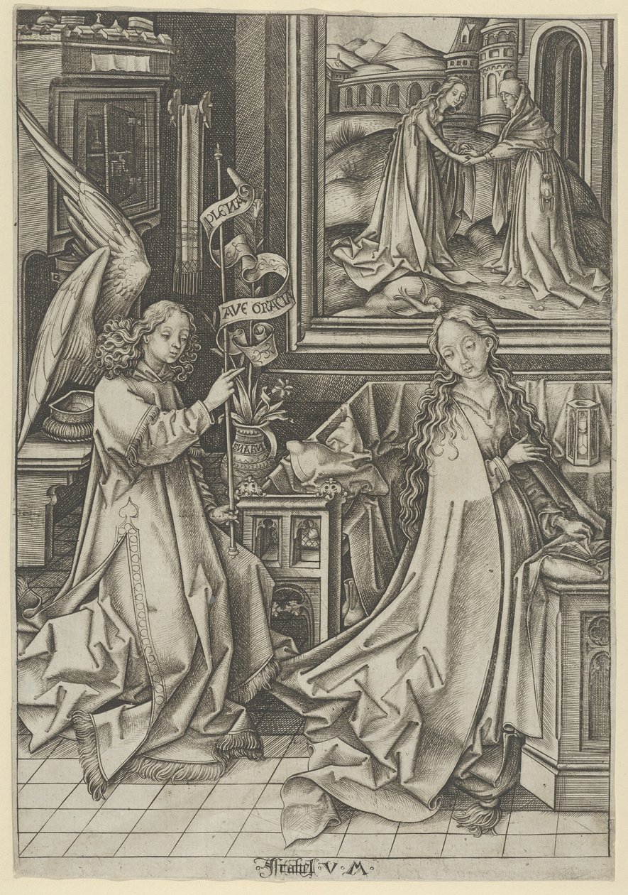 The Annunciation, from The Life of the Virgin by Israhel van Meckenem