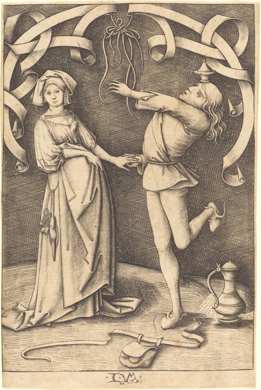 The Juggler and the Woman, c. 1495-1503 by Israhel van Meckenem