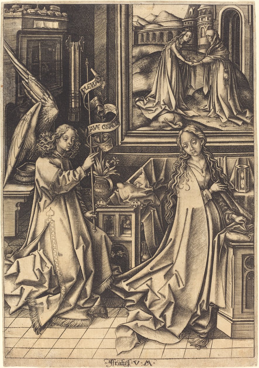 The Annunciation by Israhel van Meckenem after Hans Holbein the Elder