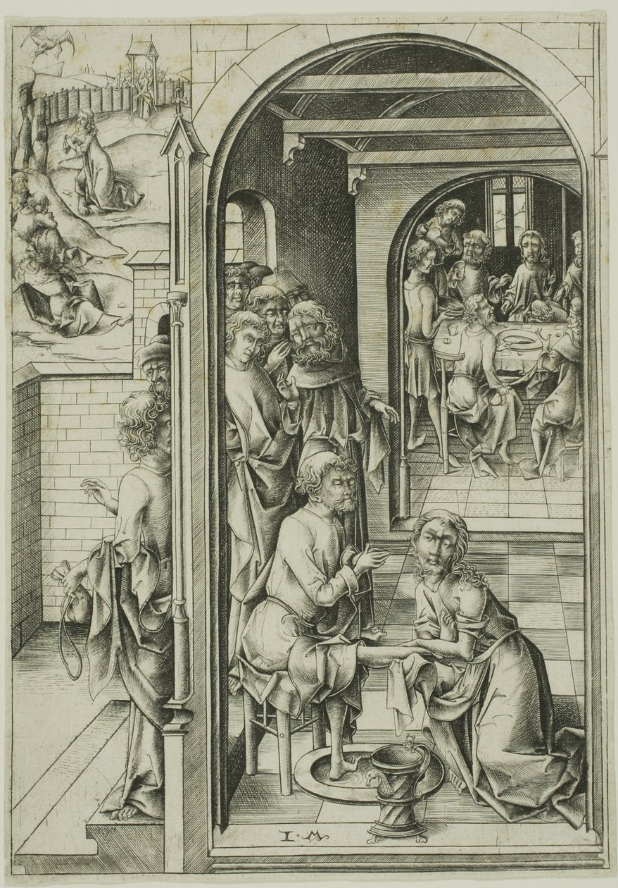 Christ Washing the Feet of the Apostles by Israhel van Meckenem the younger