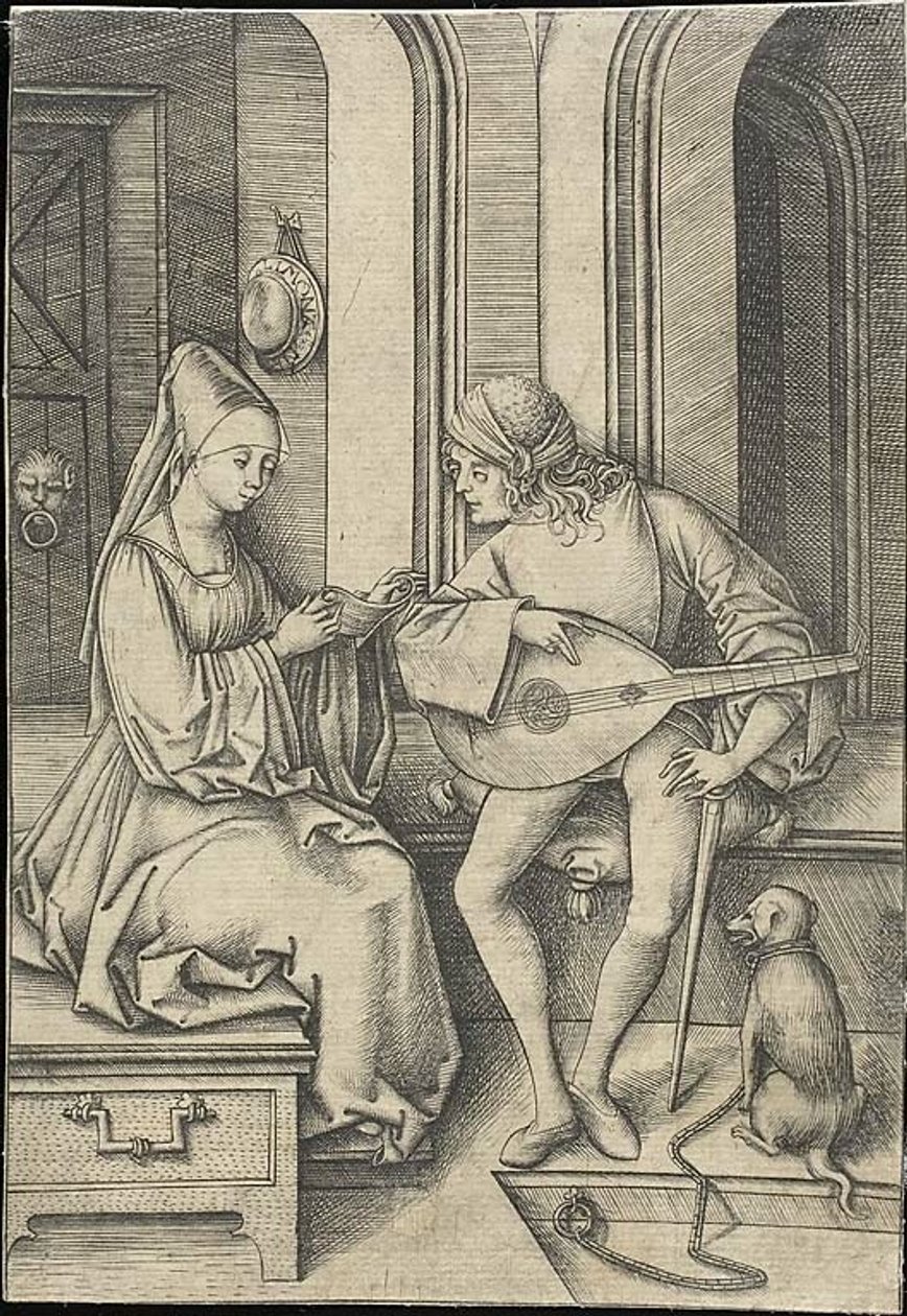 The Singer and the Lute Player by Israhel van Meckenem the younger