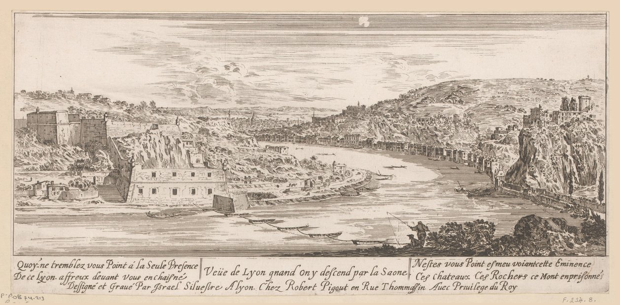 View of Lyon in a Bend of the Saône (Veue de Lyon quand on y descend par la Saone) by Israël Silvestre