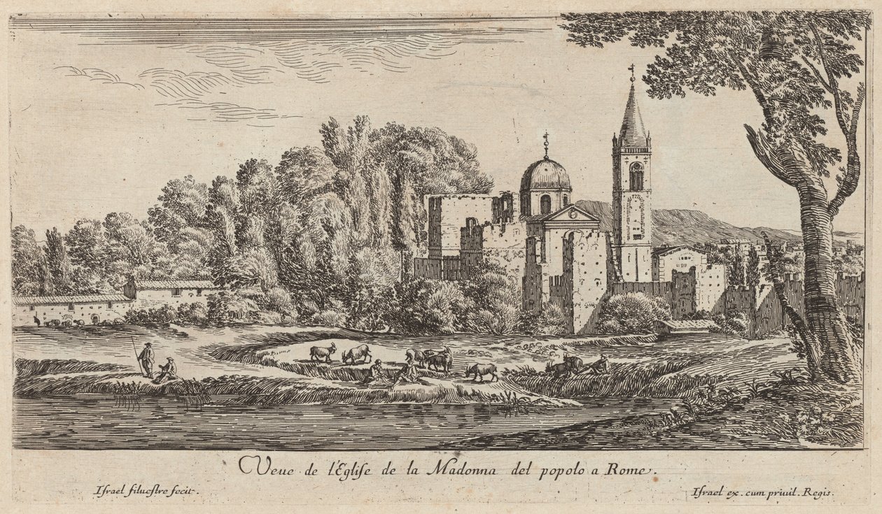 View of the Church of Madonna del Popolo in Rome by Israël Silvestre