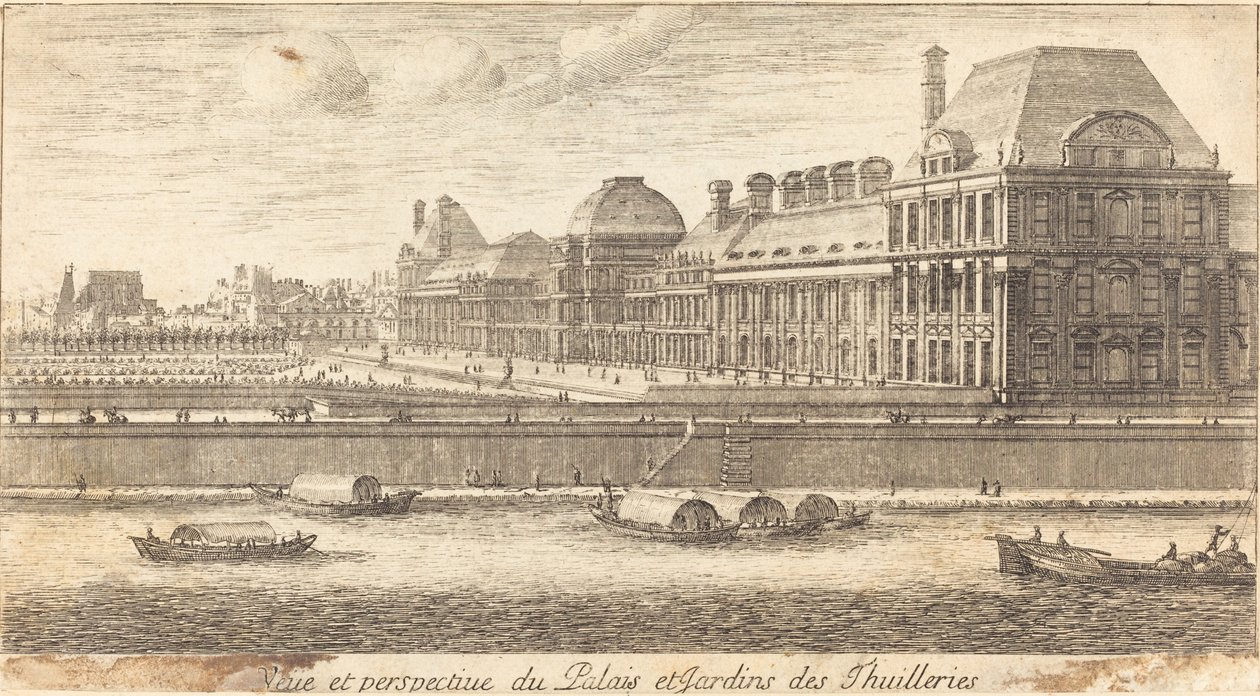View and Perspective of the Palace and Gardens of the Tuileries by Israël Silvestre