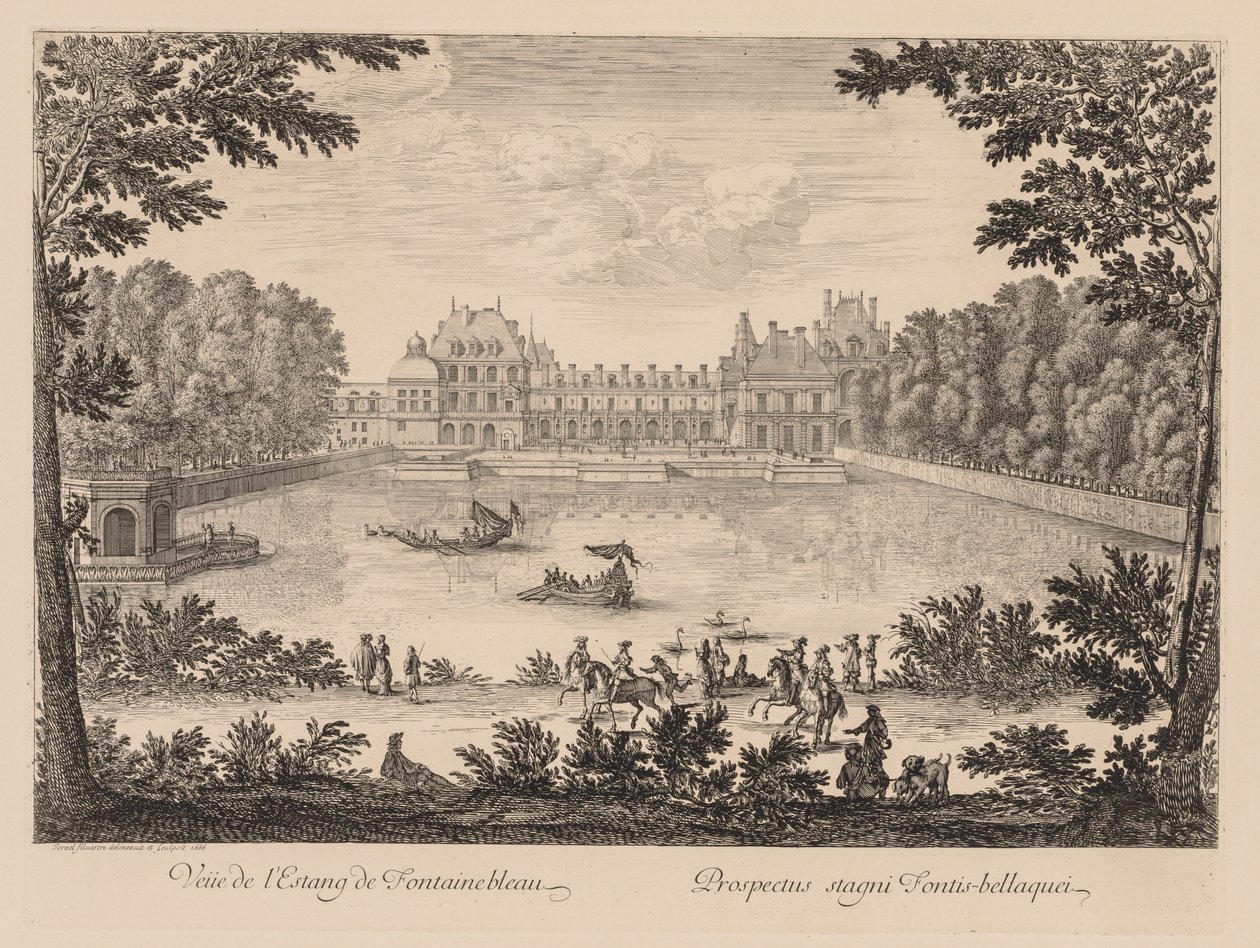 View of the Fontainebleau Pond by Israël Silvestre