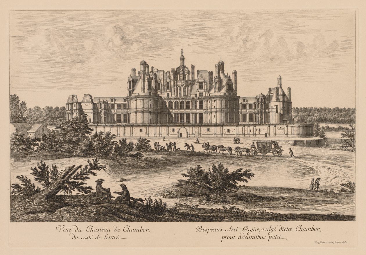 View of the Château de Chambord (from the entrance side) by Israël Silvestre