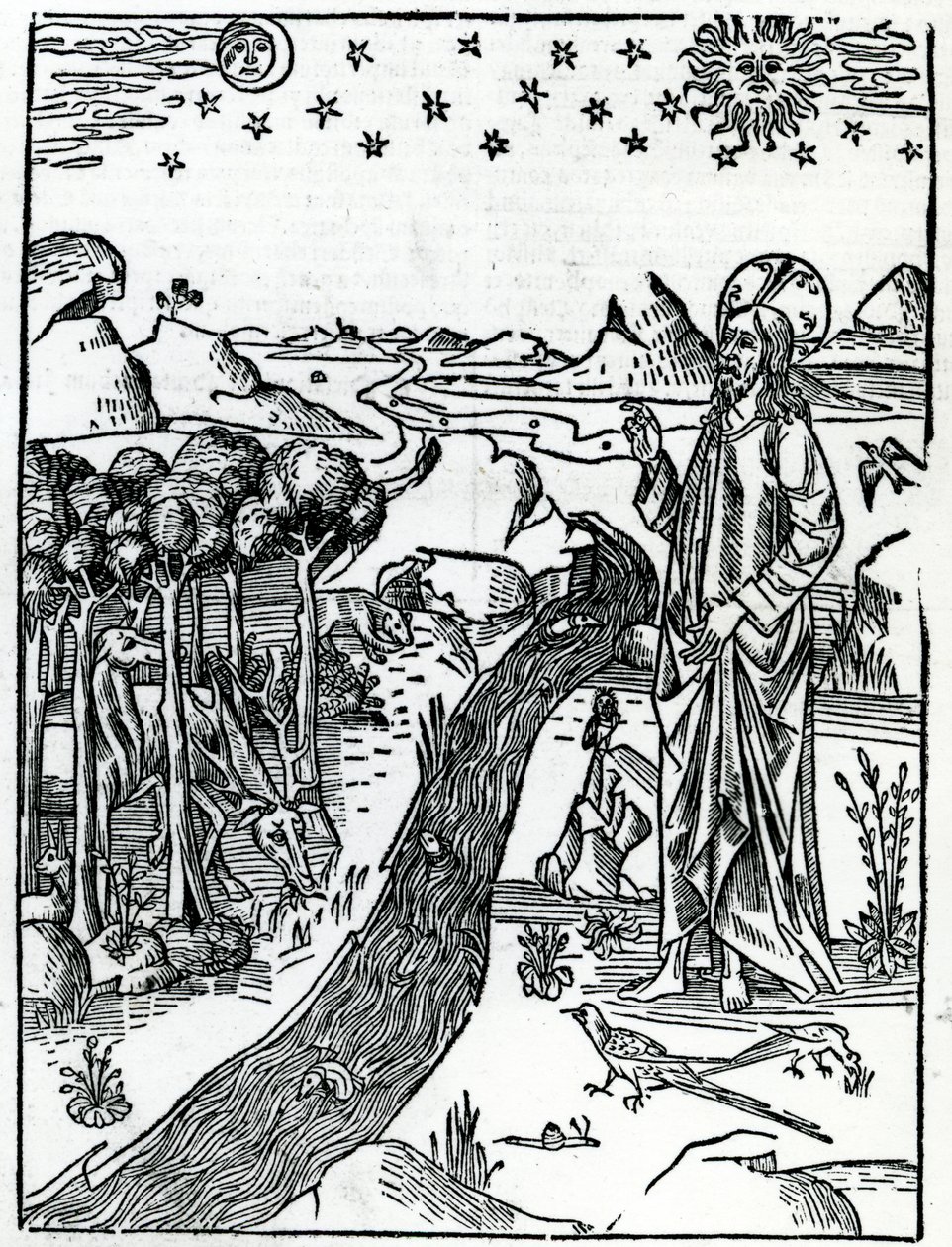 Creation, first page of Genesis, from the Lugduni Bible by Italian School