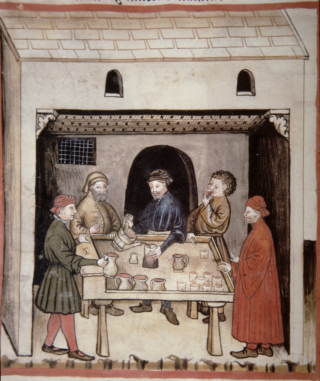 Tasting Red Wine, from Tacuinum Sanitatis Codex Vindobonensis by Italian School