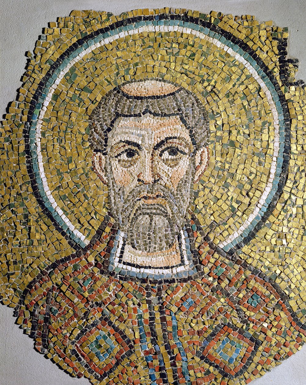St. Ursicinus: Fragment of a Mosaic from the Basilica Ursiana, the Former Cathedral of Ravenna by Italian School
