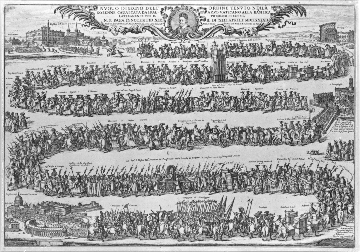 The Procession of Pope Innocent XII from the Vatican on His Formally Taking Possession of St John, 1692 by Italian School