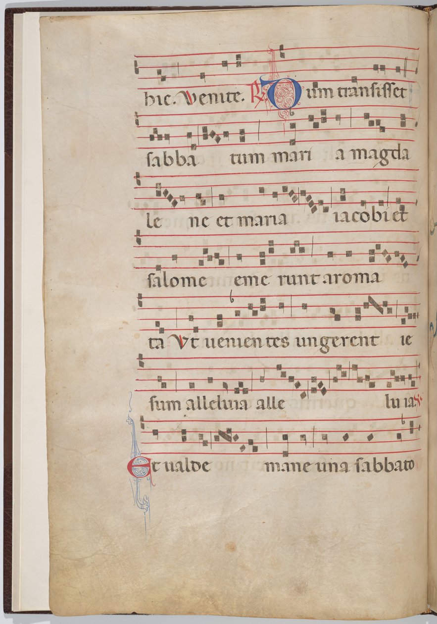 Leaf 2 from an antiphonal fragment (verso) by Italian 13th Century
