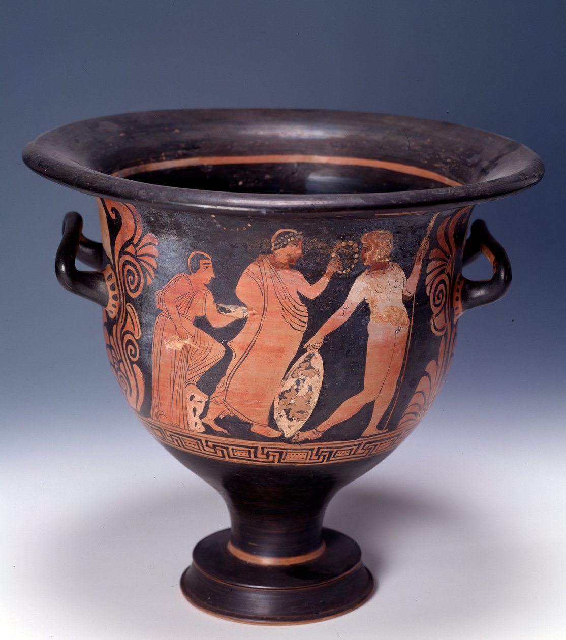 Krater from Cumae representing an offering scene (terracotta, 320-310 BC) by Italian Peninsula