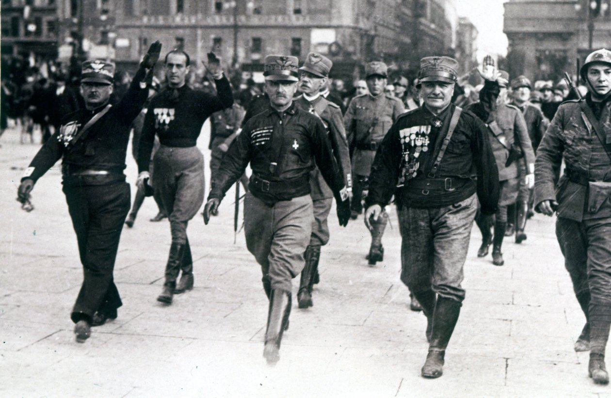 Black Shirts Walking on Rome by Italian Photographer