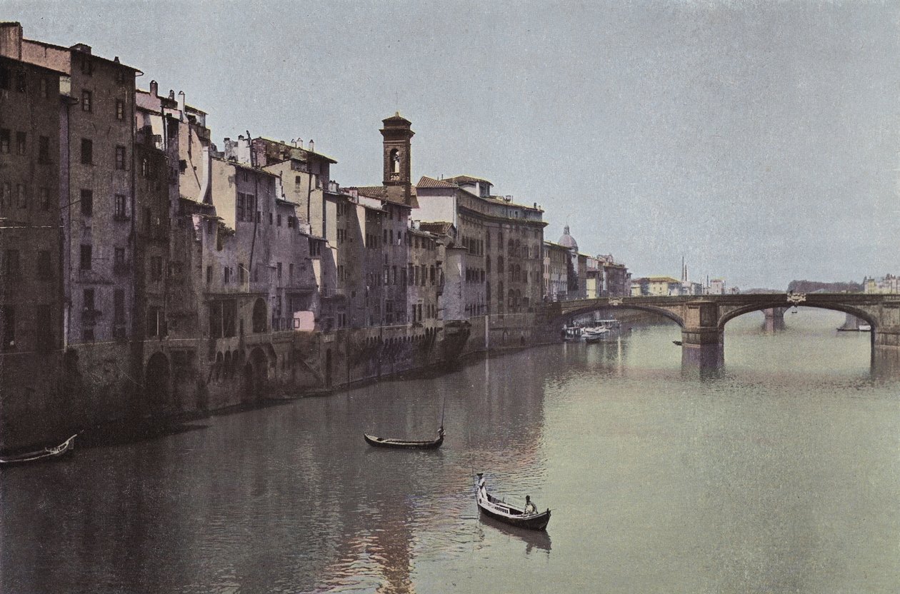 Florence: View of the Arno with the Santa Trinita Bridge by Italian Photographer