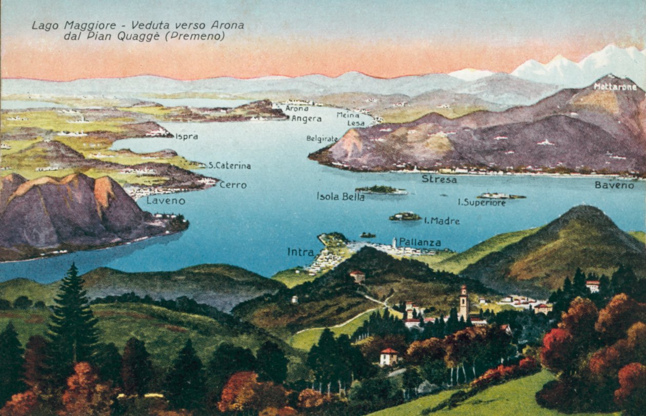 Lago Maggiore, View towards Arona from Pian Quagge, Premeno by Italian Photographer
