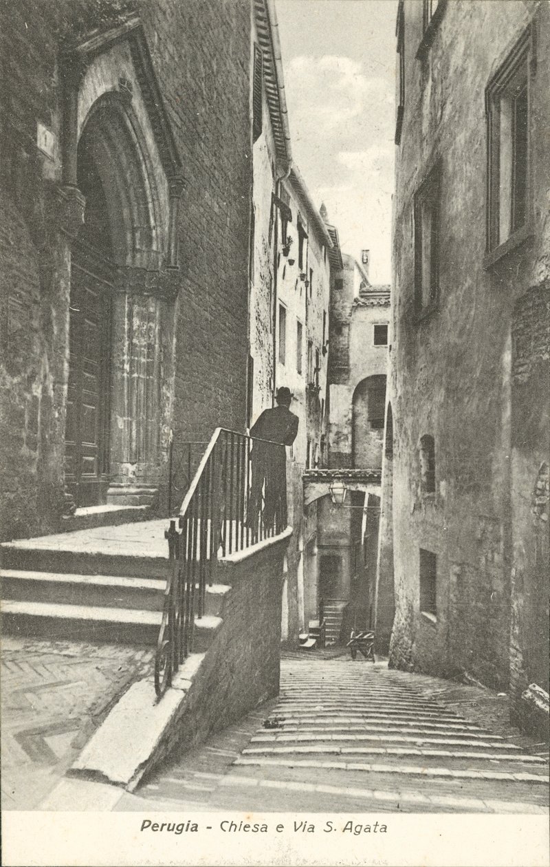 Perugia: Church and Via S Agata by Italian Photographer