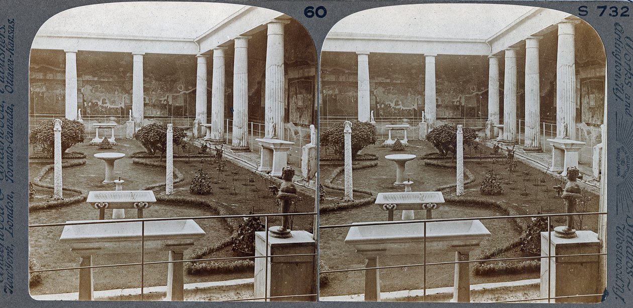 The House of Vettii, Pompeii, from The Underwood Travel Library, 1895 by Italian Photographer