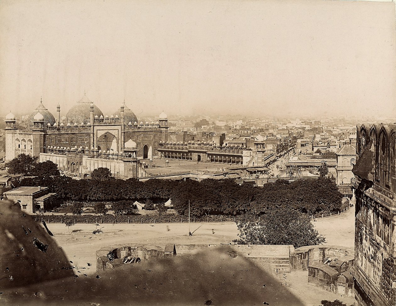 View of the City of Agra and Moti Mosque (Agra Fort), c.1890 by Italian Photographer