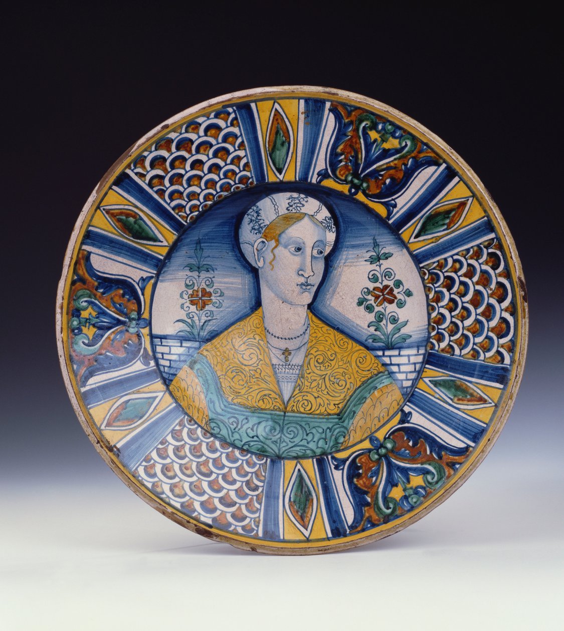 A Deruta large portrait dish, c.1530 by Italian School