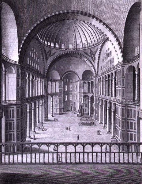 A View of the Inside of the Mosque of Santa Sophia at Constantinople taken in 1786, engraved by Domenico Pronti by Italian School