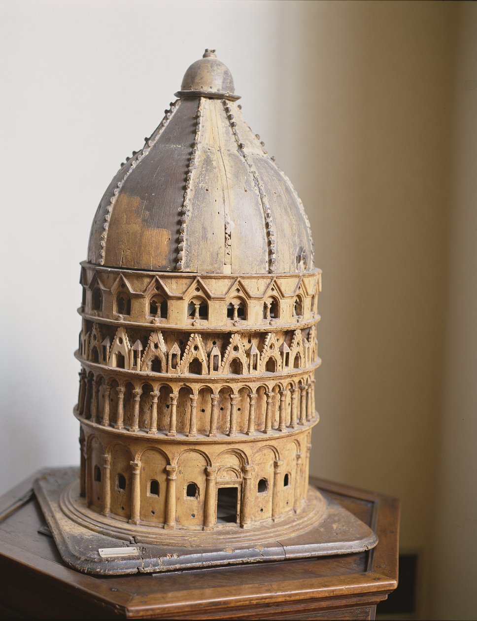 A model of the Baptistery at Pisa by Italian School