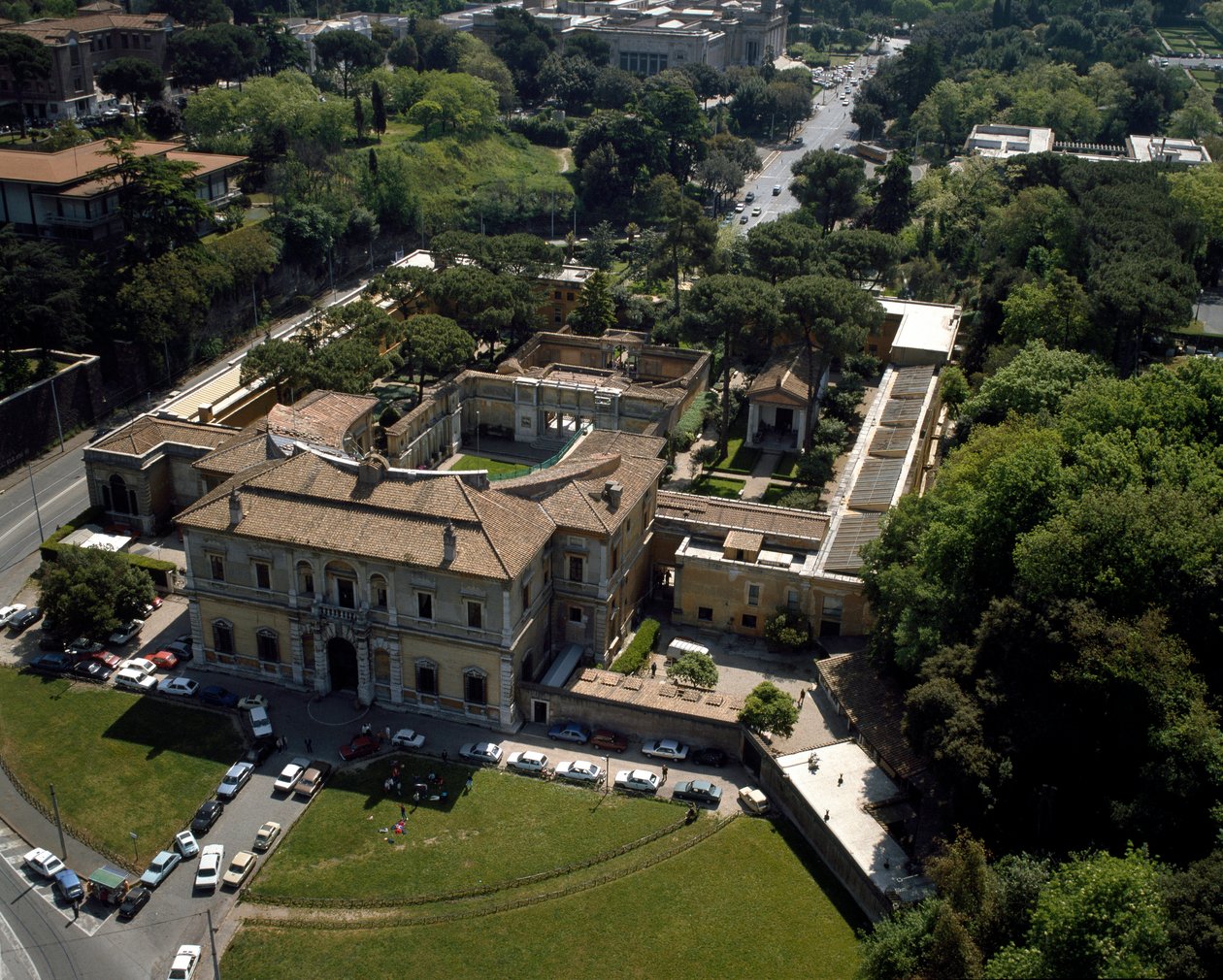 Air view of Villa Giulia in Rome, Italy by Italian School
