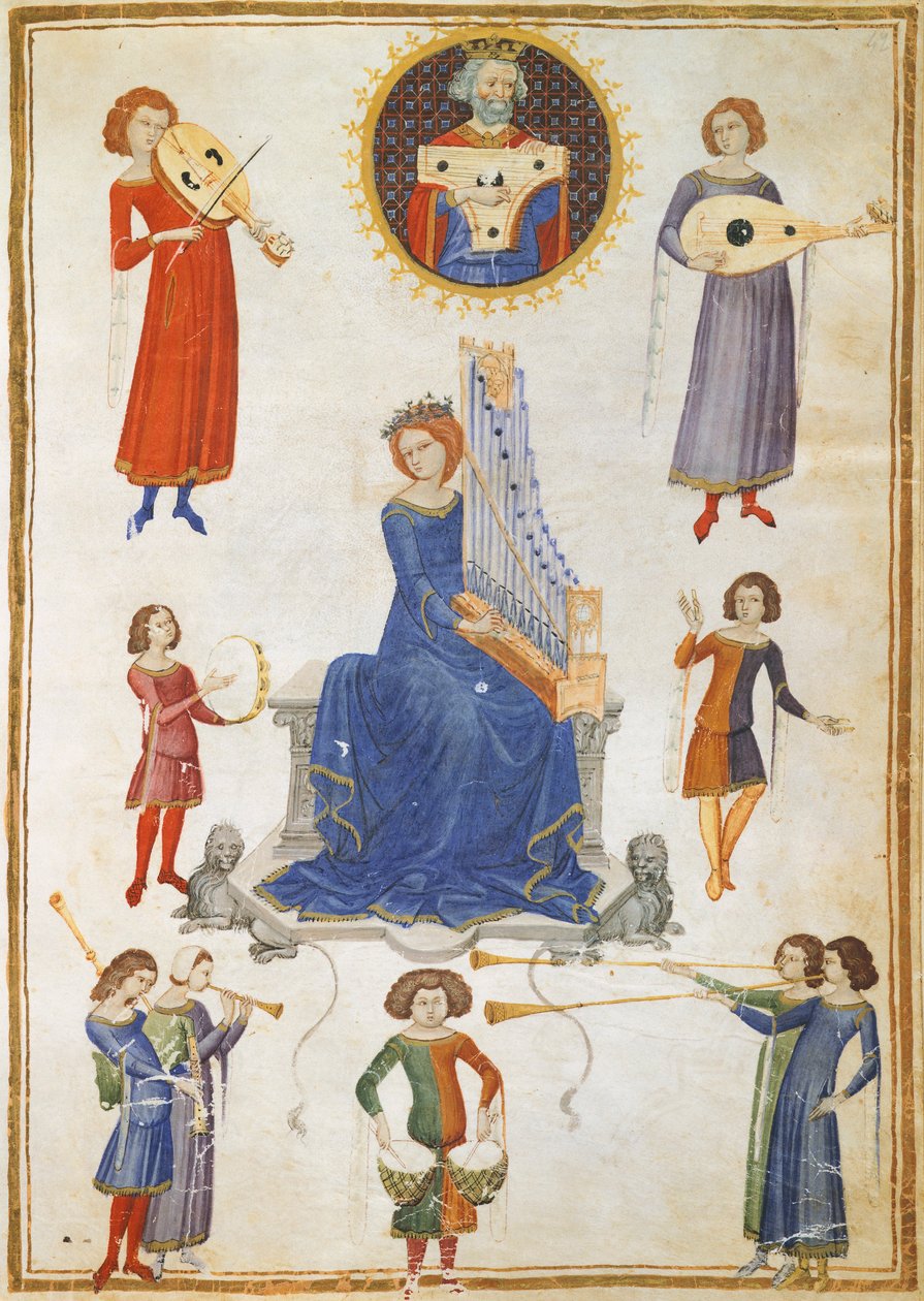 Allegory of Music, Manuscript V A Folio 27 from The Music Institute by Severin Boezio by Italian School