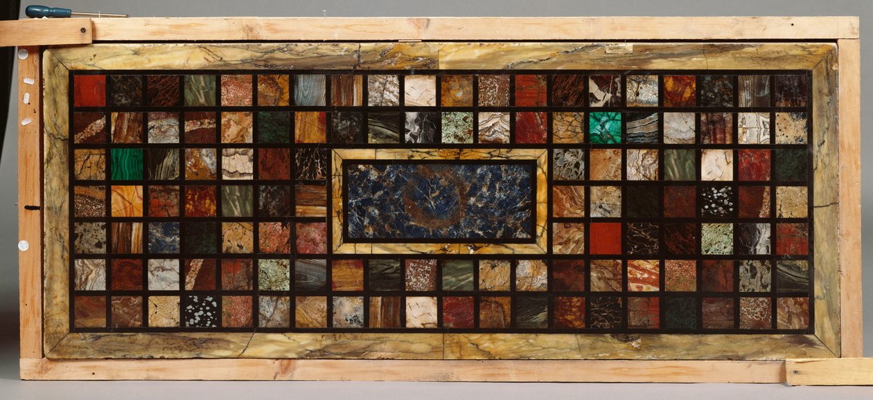 An Italian specimen table top centred by a lapis lazuli panel by Italian School