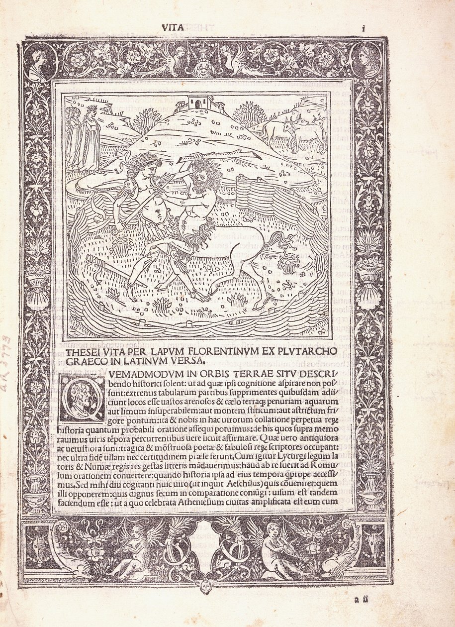 An illustrated page from a Latin edition of Plutarchus