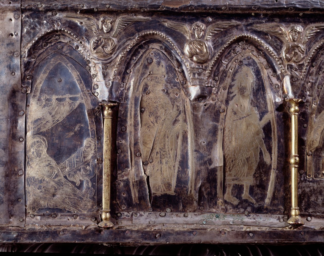 Ark of Barbarossa, with scenes of the life of St John the Baptist (wood, silver leaf and stones) by Italian School