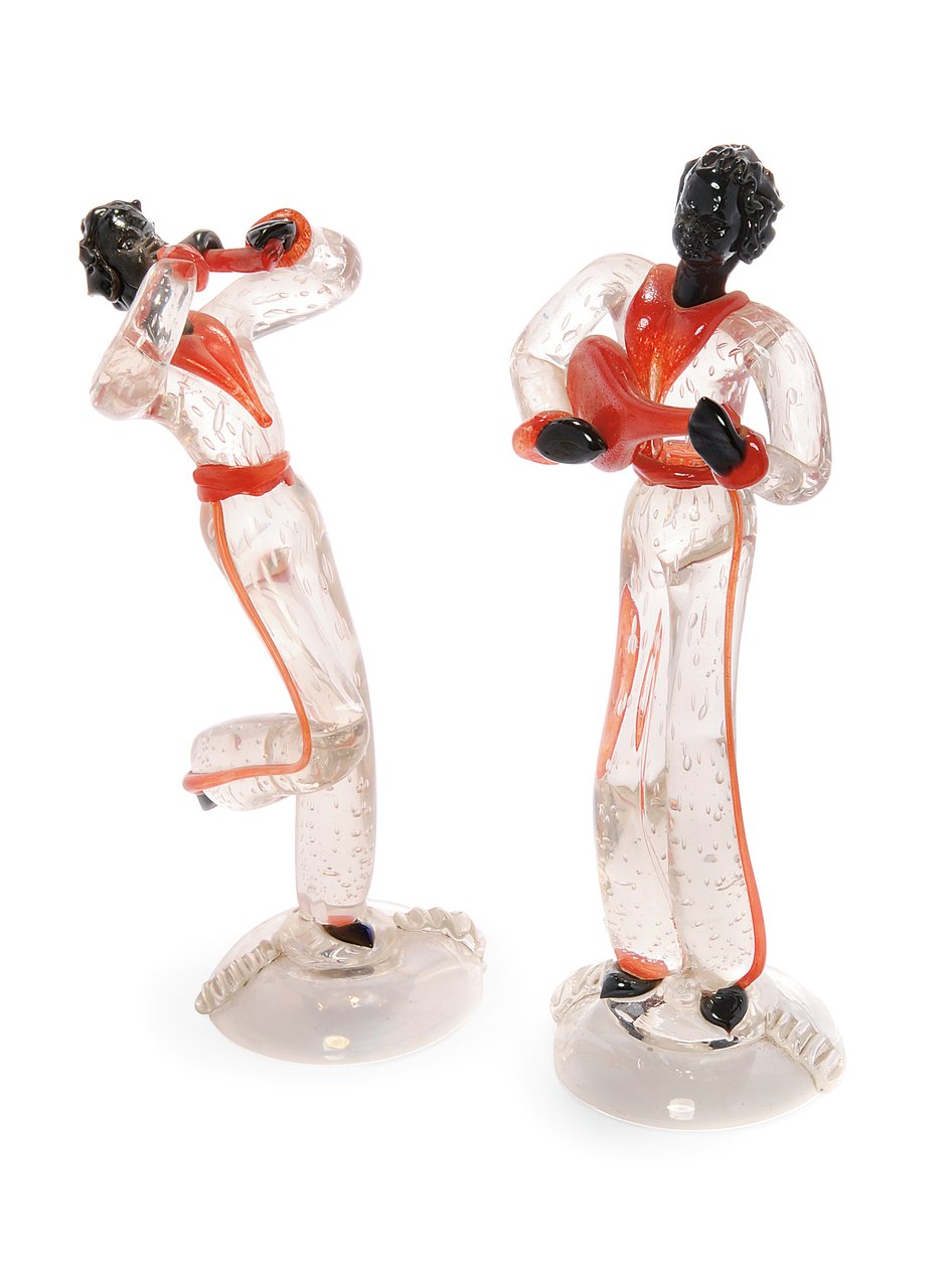 Blackamoor Minstrel Figures, c.1938 by Italian School