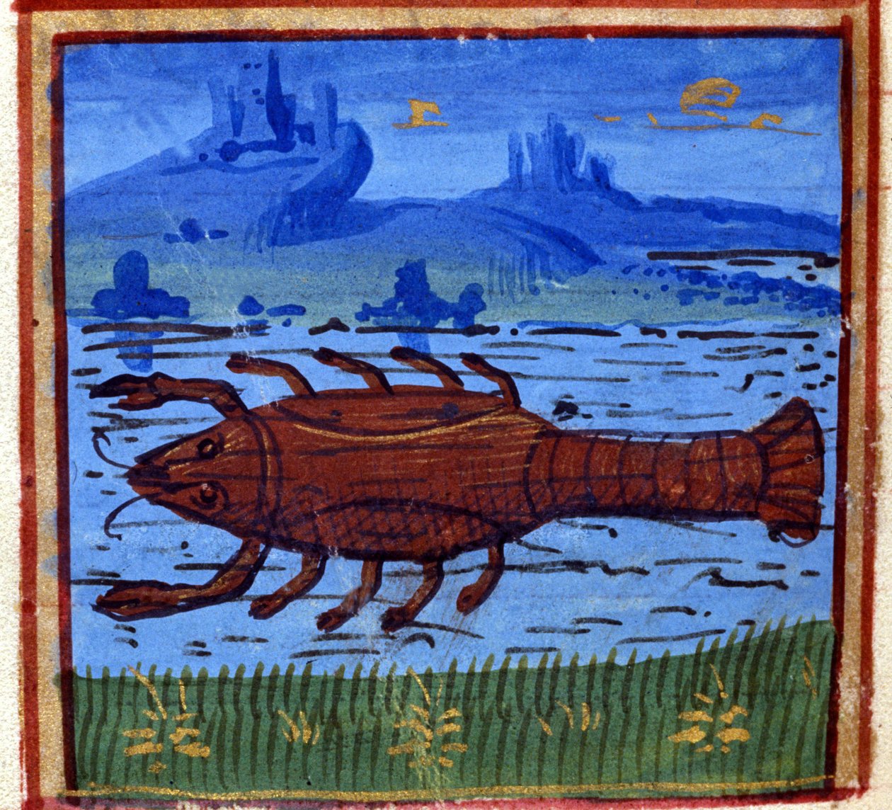 Cancer sign. Italian horoscope; mid-15th century. by Italian School