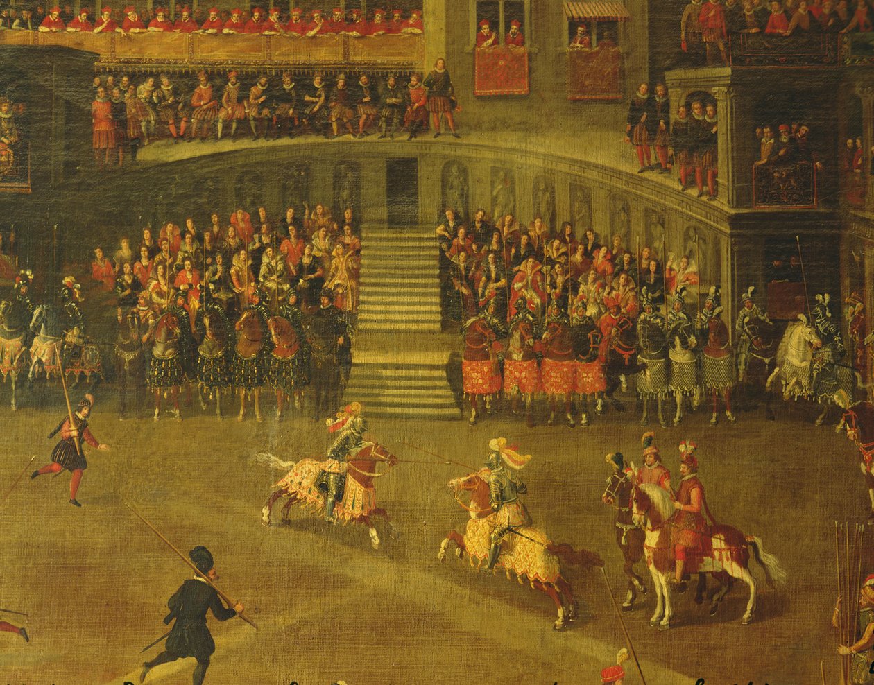 Carousel in the Courtyard of the Palais du Belvedere by Italian School