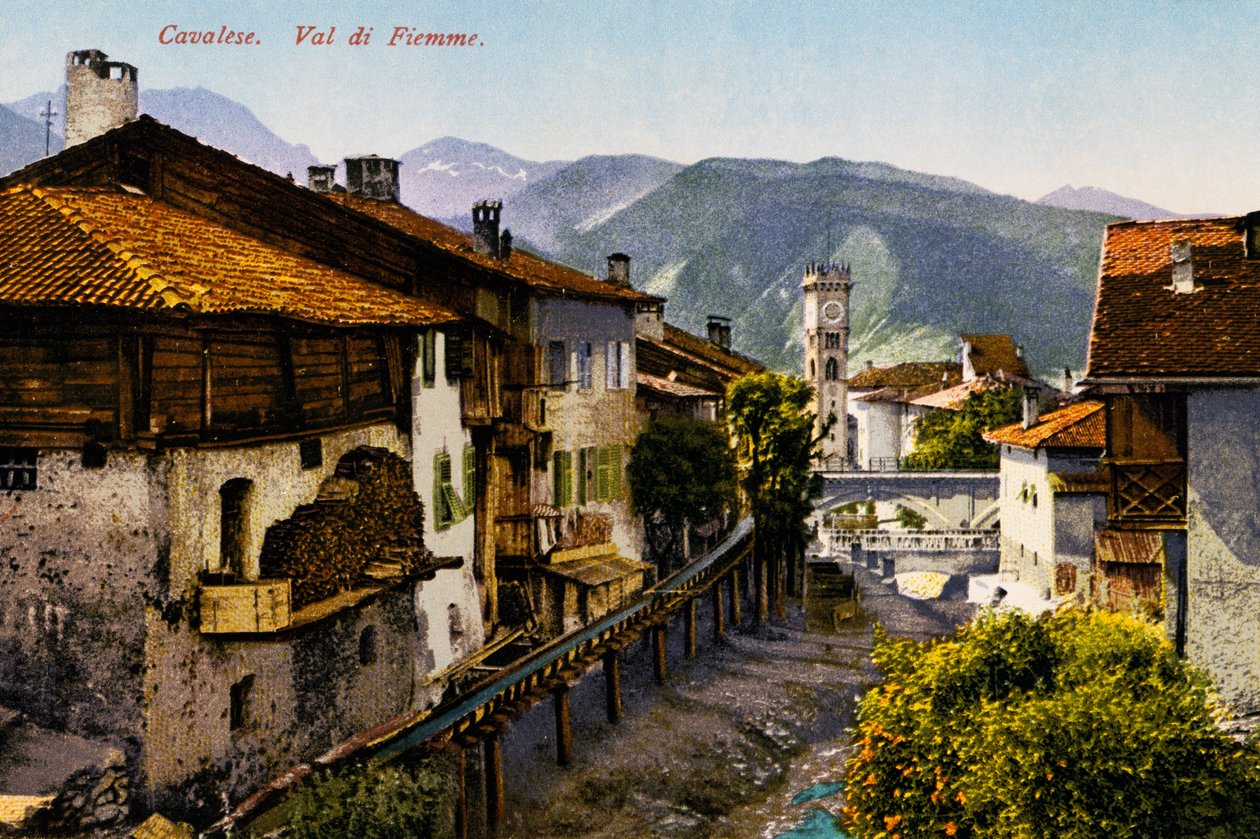 Cavalese, Val di Fiemme, postcard by Italian School