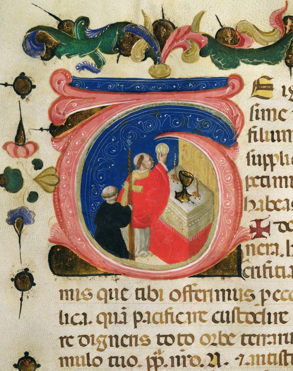 Celebration of the Eucharist, from a Mariegola of the lay guild of St. Jerome, c.1400 by Italian School