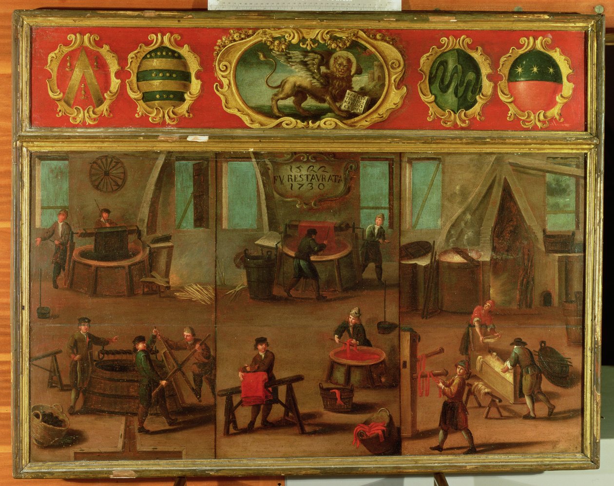 Cloth Dyers Demonstrating their Trade and Skills by Italian School