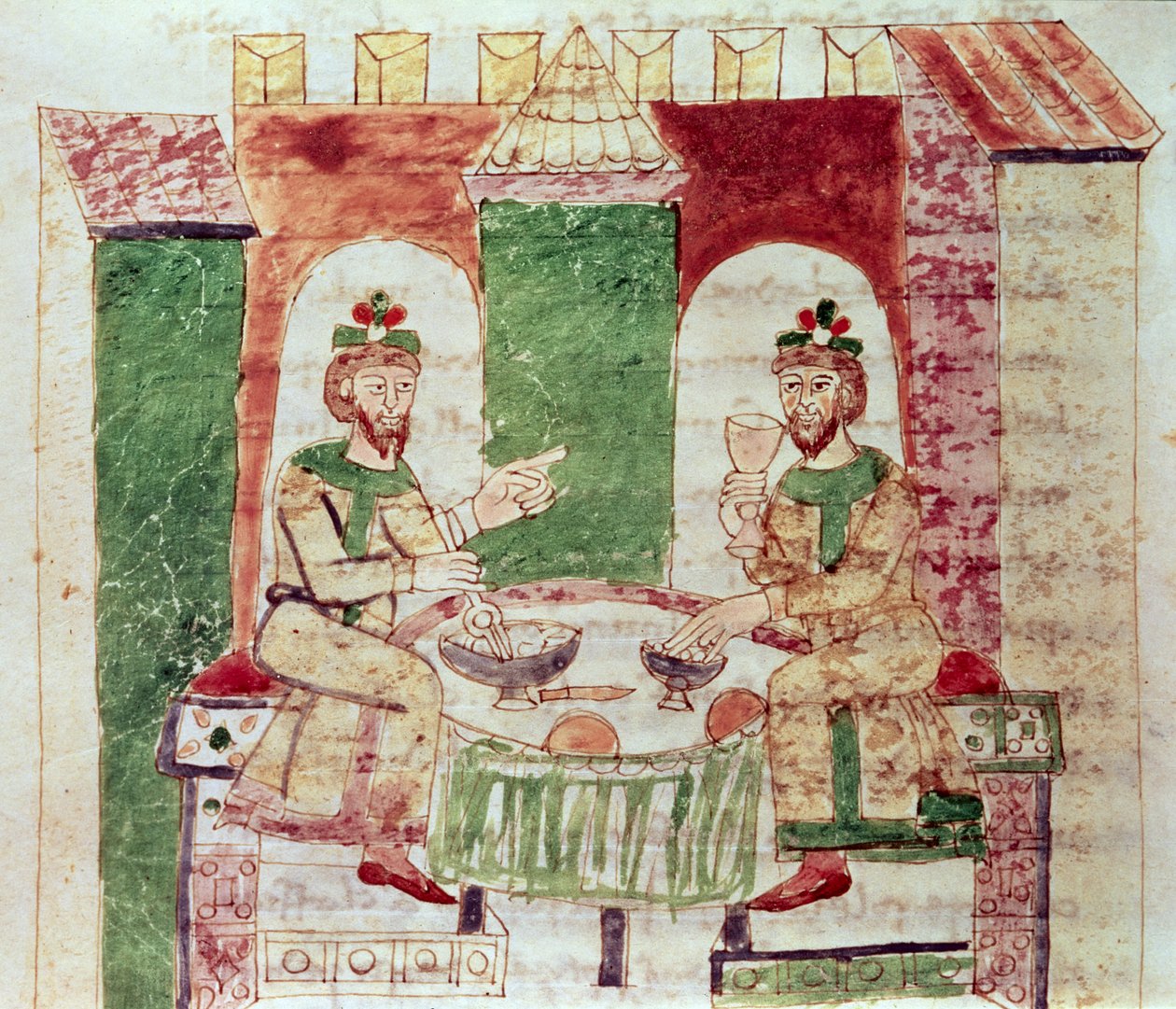The Table of the Rich, from De Universo by Rabanus Maurus by Italian School