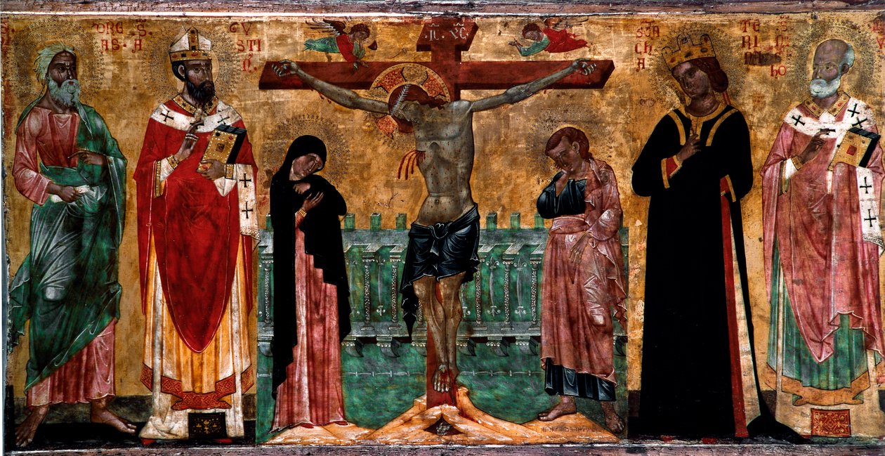 Crucifixion and Saints by Italian School