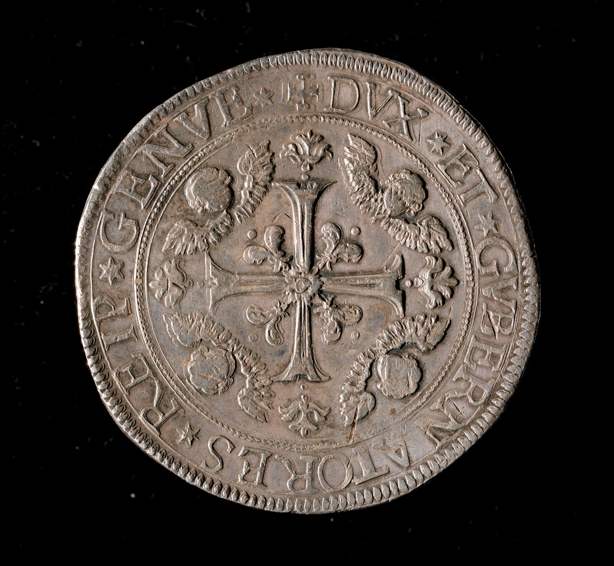 Currency of the Republic of Genoa: five ecus silver coin (1693) by Italian School