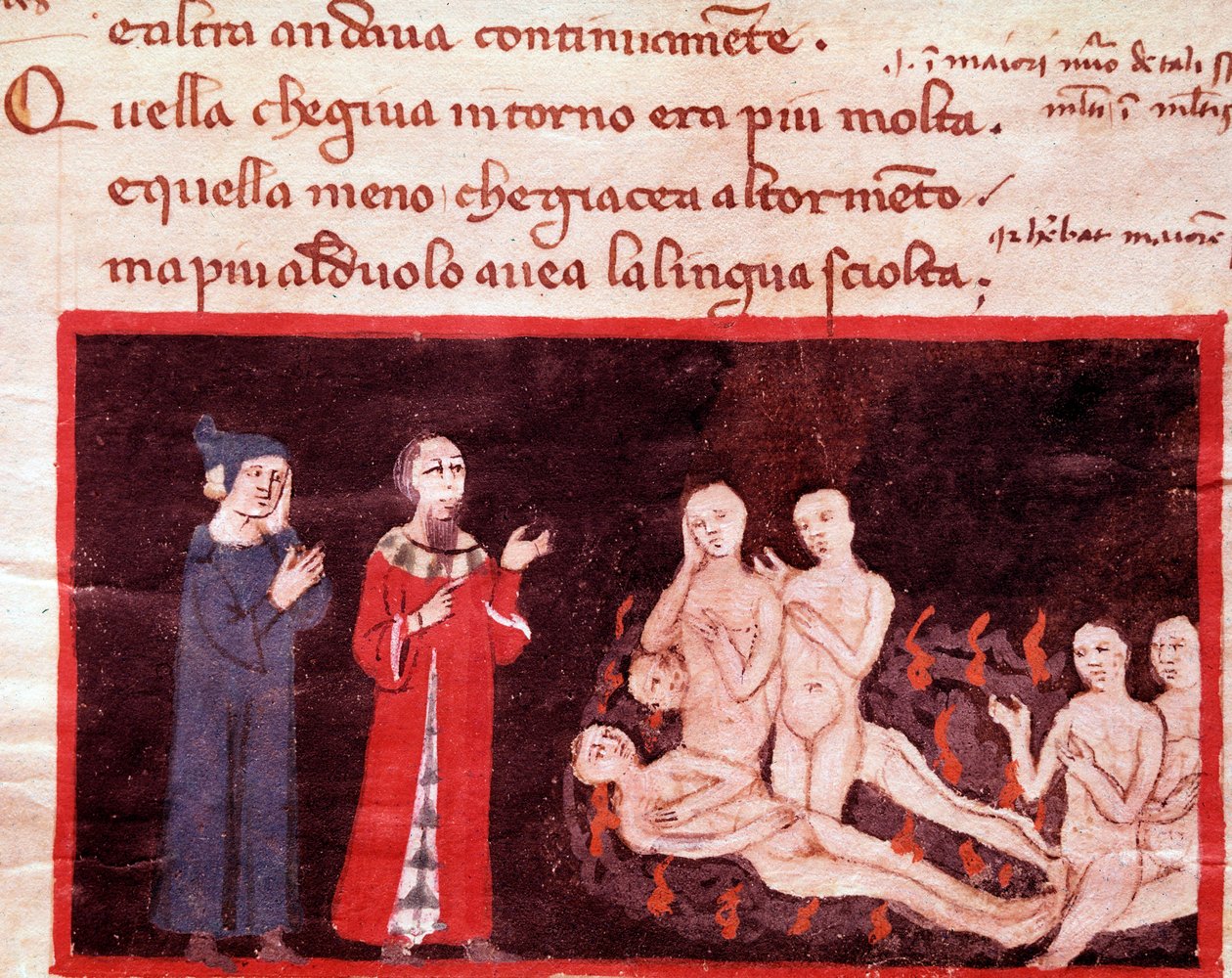 Dante and Virgil Surrounded by the Violents (song 14 from Hell, in the Divine Comedy) by Italian School