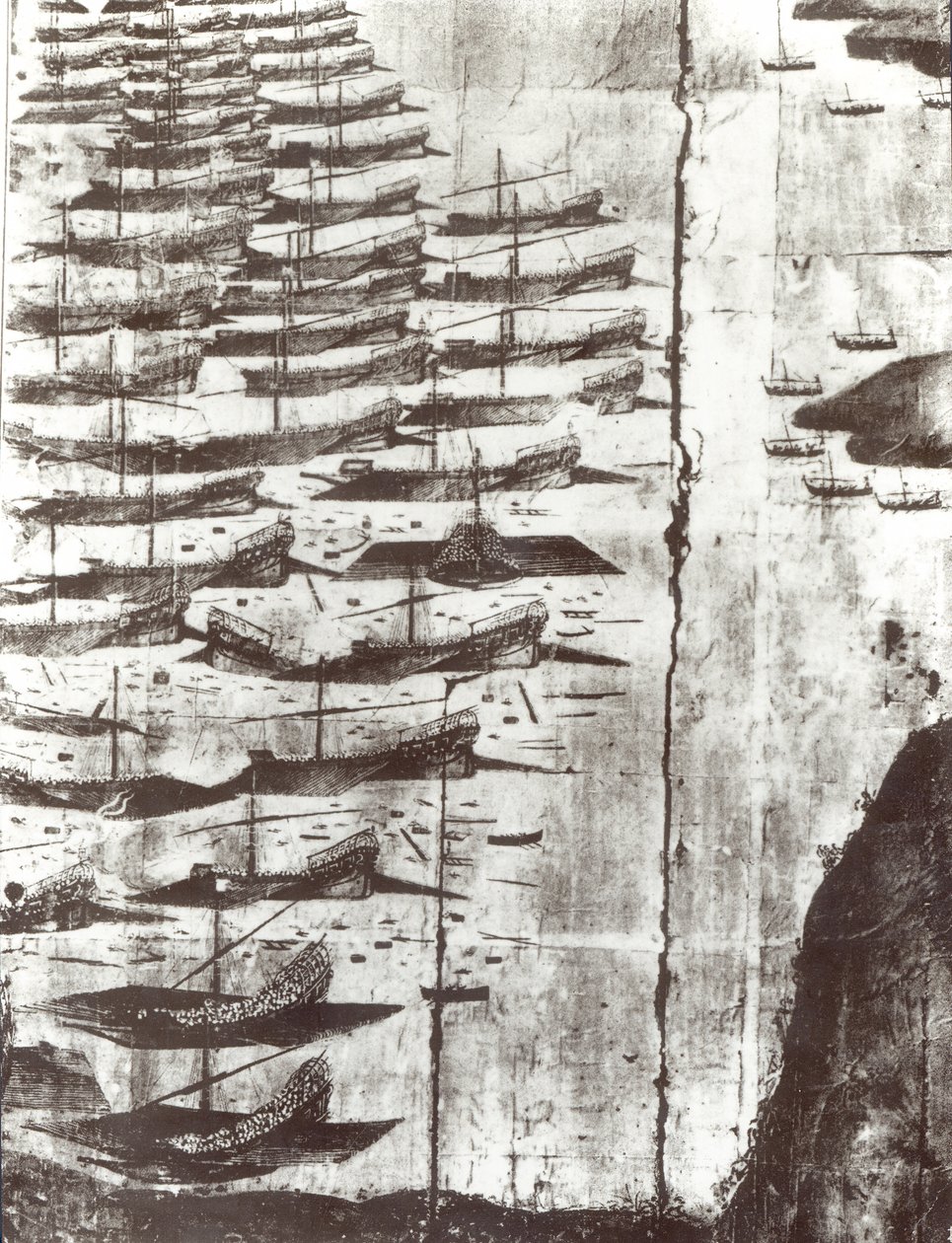 (Detail) from an Engraving Depicting the Formation at the Battle of Coron by Italian School