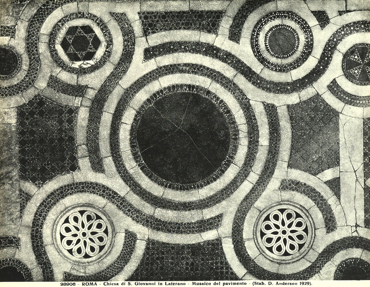 Detail of the Cosmatesque floor of the Basilica of San Giovanni in Laterano, Rome by Italian School