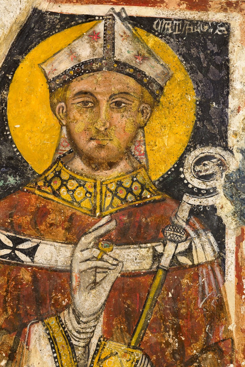 Detail of the triptych depicting San Cataldo, Crypt of the Cathedral by Italian School