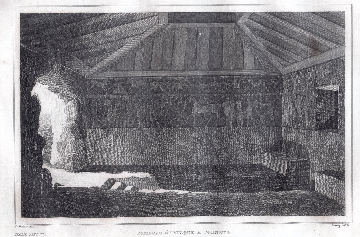Etruscan Tomb in Corneto by Italian School