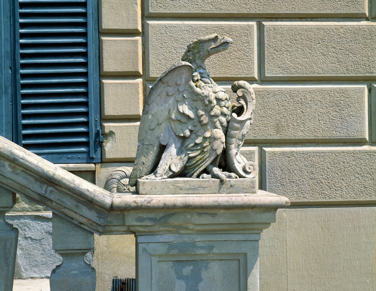 Eagle and crest, Villa di Celle by Italian School