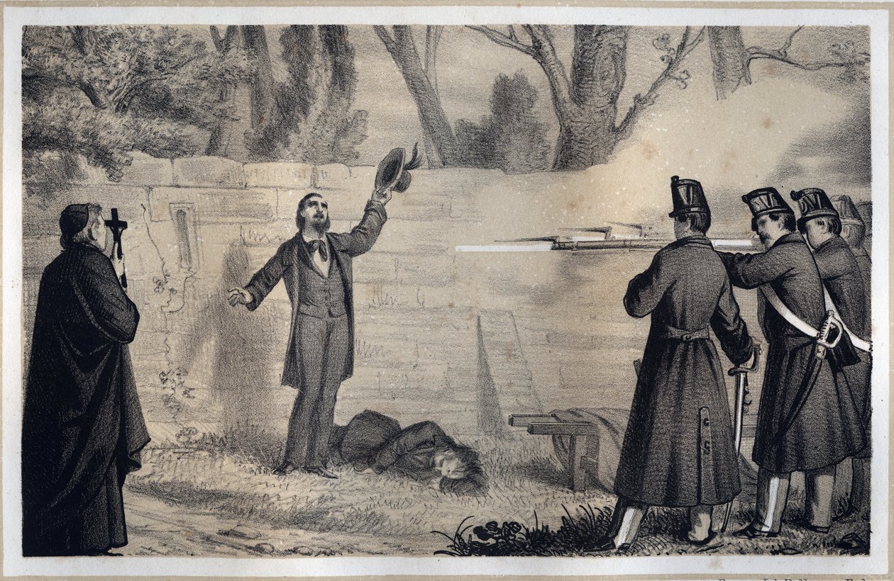 Execution of the Bandiera Brothers (Italian patriots, Attilio and Emilio Bandiera) by Italian School