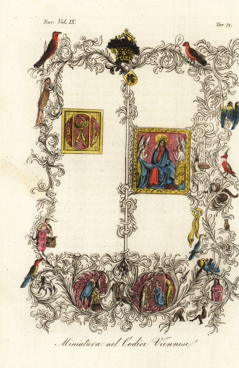 First page of the famous Vienna Codex of the Golden Bull by Italian School