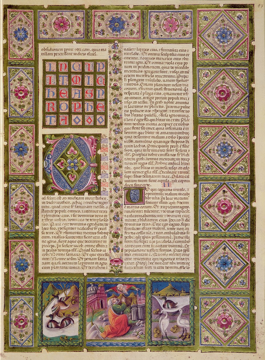 Opening to the Book of the Prophet Micheas, from the Borso d