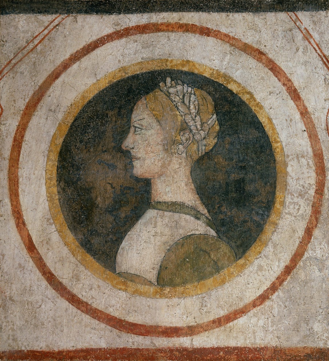 Fresco of a woman of the Vismara family, formerly in the Casa Vismara in Legnano by Italian School